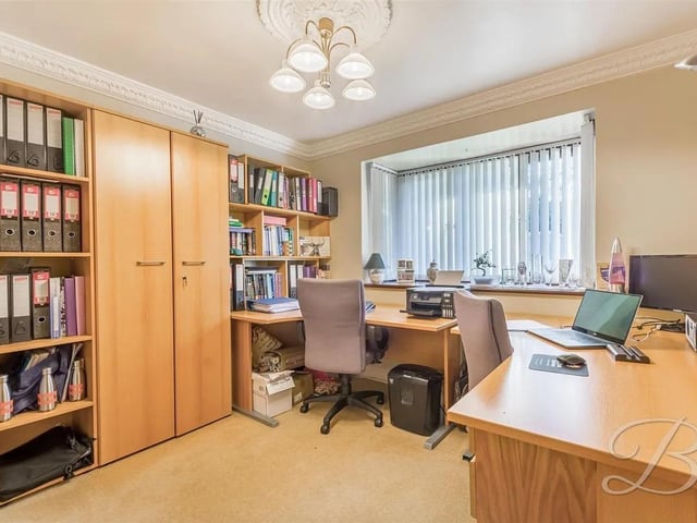 Additional reception room with a box window to the front elevation. This room currently lends itself perfectly as an office, ideal for those who work from home.