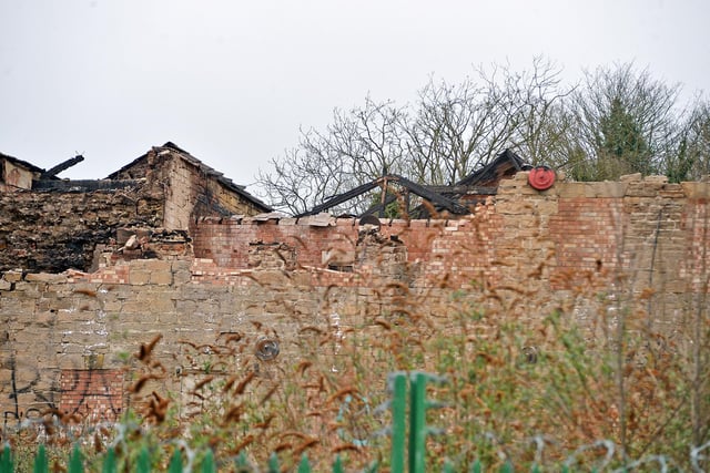 The ruins of Hermitage Mill as demolition gets underway.