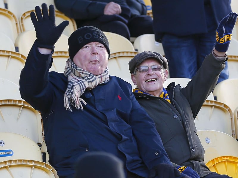 Stags fans at the One Call Stadium for the Sky Bet League 2 match against Barrow.