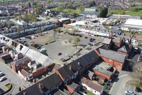 An aerial view of Shirebrook's Market Place, one of the largest town squares in England. (Photo by: Bolsover Council)