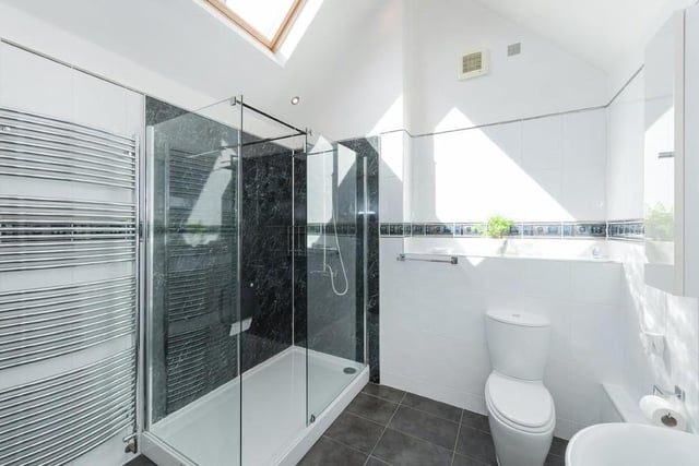 This shower room is a useful bonus on the first floor.