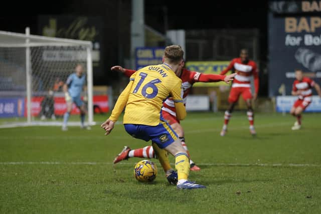 Action from the Sky Bet League 2 match against Doncaster Rovers FC at the One Call Stadium on Saturday 29 Dec 2023.
Photo credit Chris & Jeanette Holloway / The Bigger Picture.media
