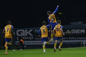 Mansfield Town defender Riley Harbottle during the Sky Bet League 2 match against Hartlepool Utd FC at the One Call Stadium on Friday 22 Sept 2022.
Photo credit Chris Holloway / The Bigger Picture.media