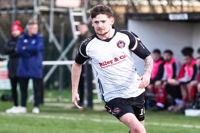 Ryan Ingram charges towards the Dunkirk goal. Pic by Paul Neal.