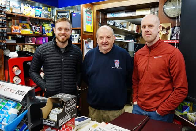 Dominic Christopher, Chris White and Chris Christopher of Goddard and White newsagents