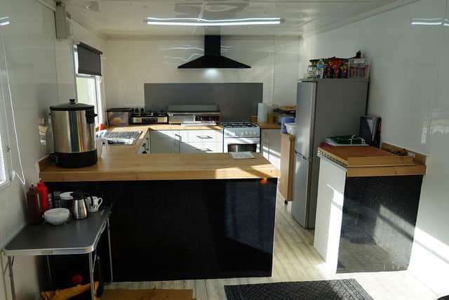 The new owners have installed a kitchen to enable them to serve food to visitors