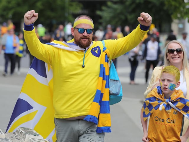 Mansfield Town fans outside Wembley.