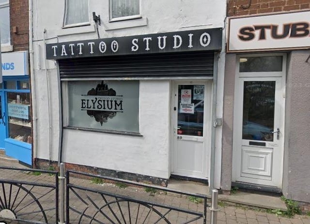 Elysium Tattoo Studio on Clipstone Road West in Forest Town has a rating of 4.9 out of 5 from 39 Google reviews.