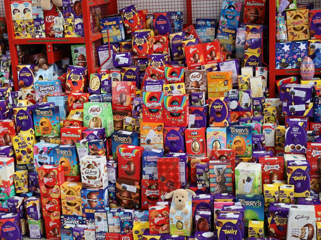 Easter Eggs Galore ready to go to disadvantaged children and those with additional needs across Nottinghamshire.