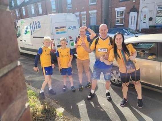 Kitted out and on their way to Wembley.