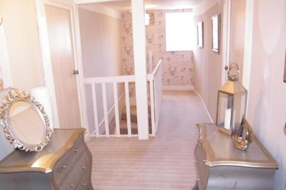 The second-floor landing.