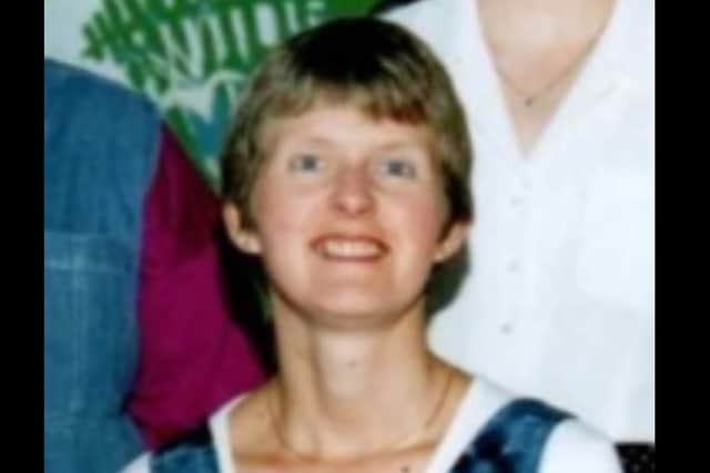 A fresh faced Miss Kirk who began her teaching career at the school in 1984