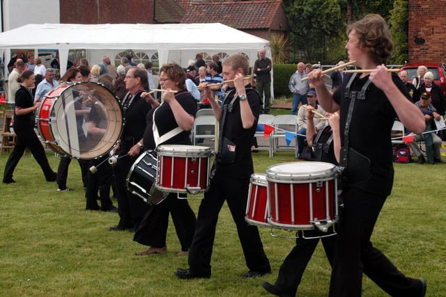 The Green, Wellow, Near Ollerton. Wellow Green played host to the annual Maypole event, along with a variety of other activities. Picture: Corps of drums display entertained the crowds. 2010.
