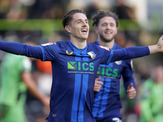 Mansfield Town forward Tom Nichols (20) during the Sky Bet League 2 match against Forest Green Rovers FC at the Fully Charged New Lawn, 10 Feb 2024 
Photo credit Chris & Jeanette Holloway / The Bigger Picture.media