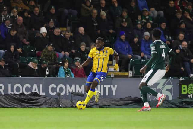 Action during the Sky Bet League 1 match against Plymouth Argyle FC at the Home Park Stadium, 27 Jan 2024  Photo credit Chris Holloway / The Bigger Picture.media