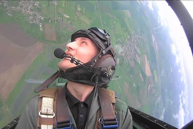 Jason Fradgley in the Spitfire