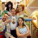 Mansfield panto press launch at the Palace theatre. Mansfield Mayor Andy Abrahams seen with the cast of The further Adventures of Peter Pan The Return of Captain Hook.