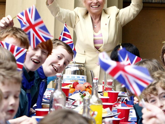 Barbara Windsor joining scouts for the Big Jubilee Lunch at Buckingham Palace.