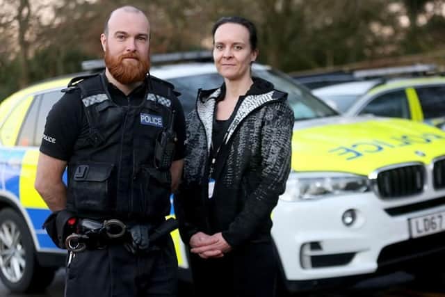 PC Rich Boam and community mental health nurse, Linda Pert. Photo: Nottinghamshire Police.
