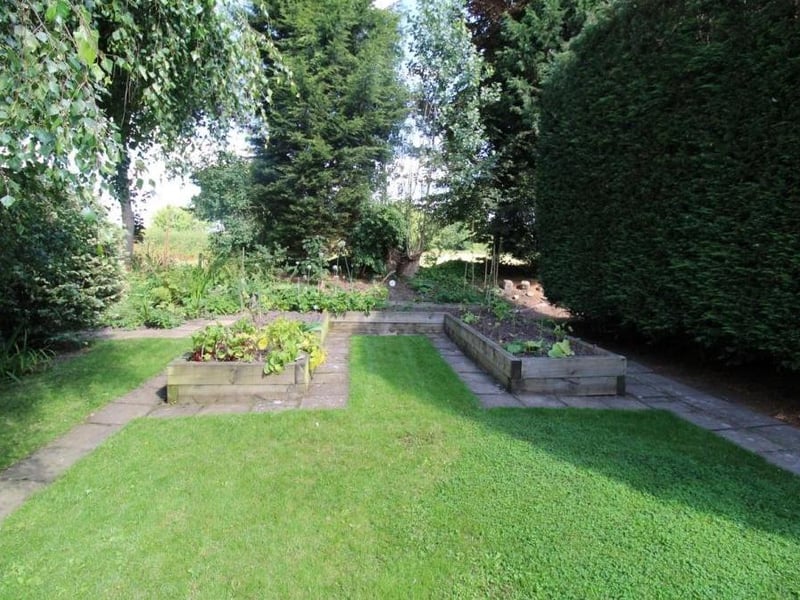 Raised vegetable beds are another feature of the garden at The Three Horseshoes.