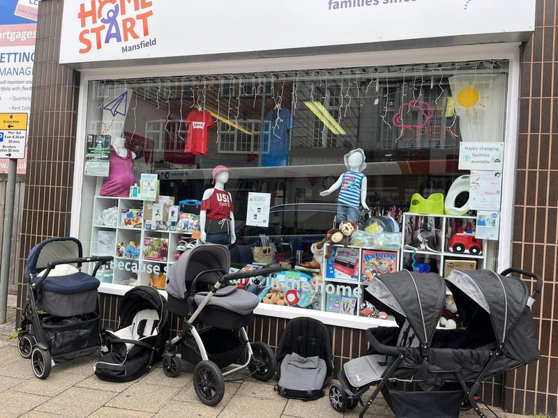 Home-start, Mansfield, has been supporting local families since 1986. Volunteers help families with children under five that are in need of a little practical and emotional support. Their charity shop is located on Albert Street.