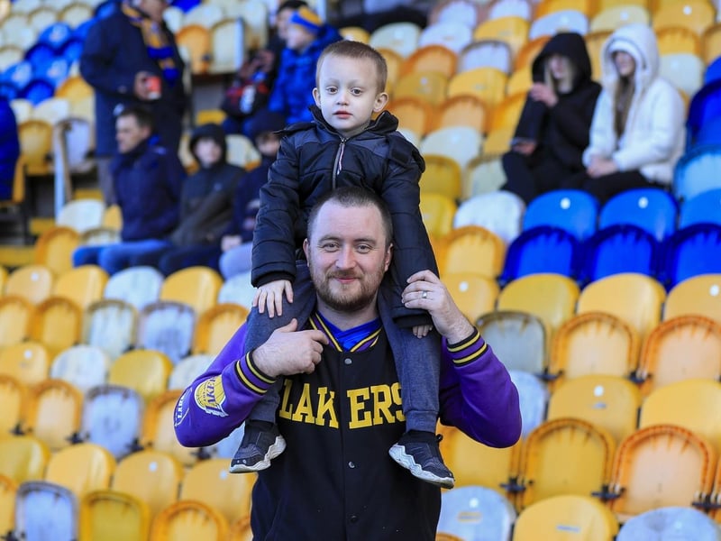 Mansfield Town fans ahead of the draw with Colchester United.