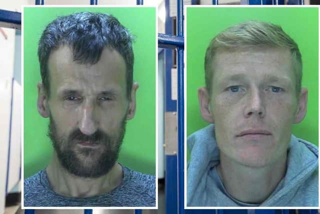 Dean Graves (left) and Jamie Harris were both jailed after being caught robbing a Mansfield pharmacy. Photo: Nottinghamshire Police