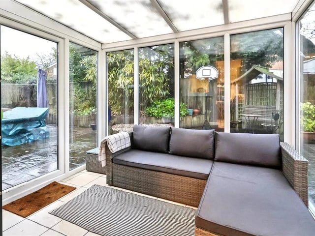 The UPVC double glazed conservatory ia perfect for enjoying the garden views.