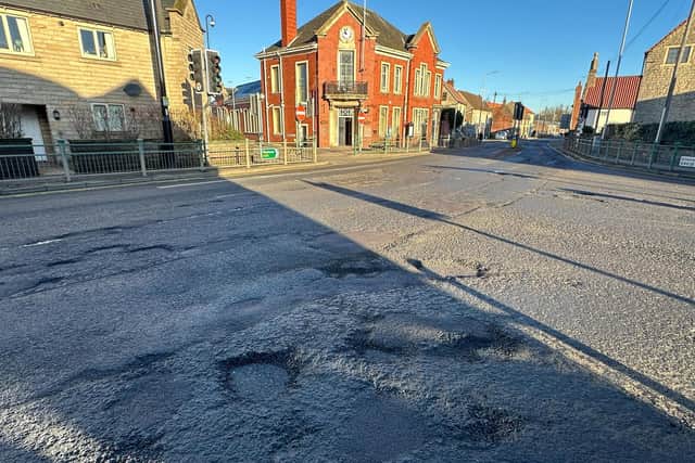 Potholes on the A60 Church Street, Warsop.