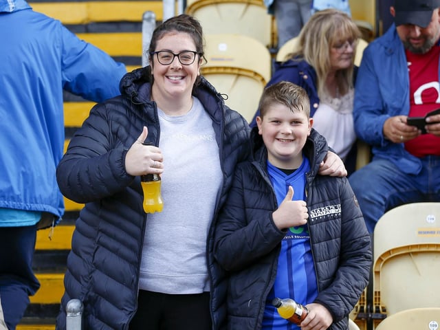 Mansfield Town fans ahead of the win over Stockport County.
