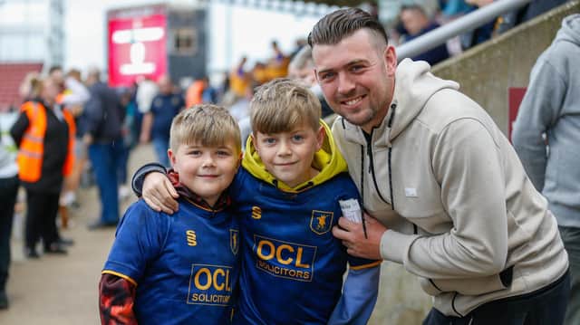 Just some of the Mansfield Town fans who watched the 1-0 win at Northampton.