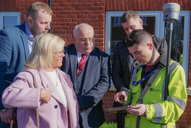 Diane Sheldon and Ashfield councillors shown the Ordnance Survey by Richard Bailey-Miles. Photo: Submitted