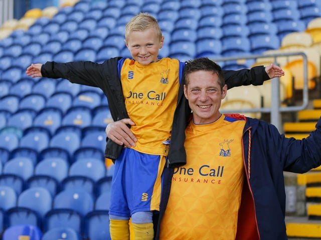 Mansfield Town fans ahead of the win over Stockport County.