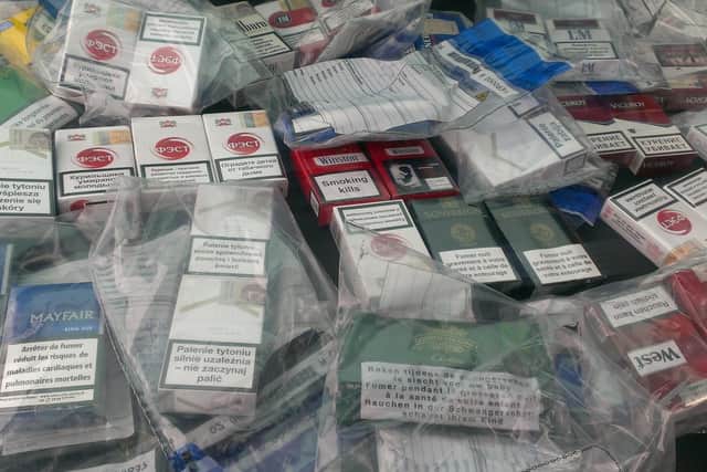 Illicit cigarettes were seized.