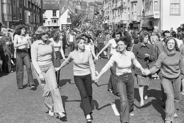 Durham Miners Gala in July 1979. Were you pictured heading towards the racecourse?
