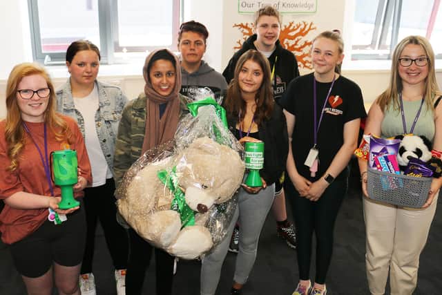 A 'Guess The Name Of The Bear' competition was part of the students' fundraising mission.