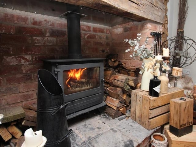 Here is a close-up of the feature fireplace in the lounge. Makes you feel warmer just looking at it, doesn't it?