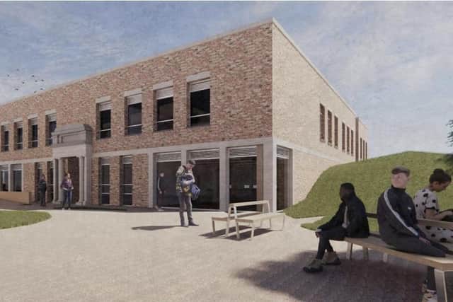 An artist's impression of the new education facility planned at West Nottinghamshire College's Chesterfield Road Campus. Image by Ellis Williams/West Nottinghamshire College)