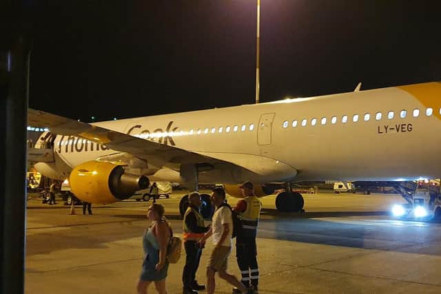 Scenes at Fuerteventura airport on John Lomas' last day of his holiday.