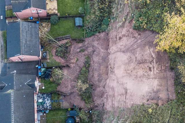 The damage caused by the collapsing quarry. Image: SWNS.
