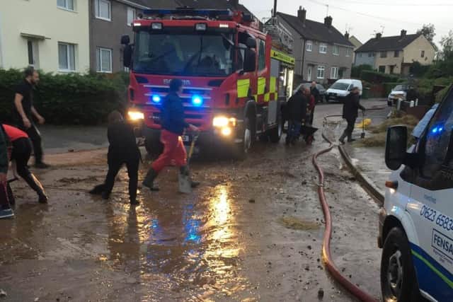 Nottinghamshire Fire& Rescue were aided by residents who are now filing insurance claims for the damage. Courtesy Vinny Baker.