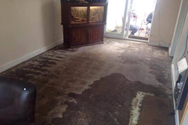 The family have cleared out the house while they make insurance claims after the disaster.