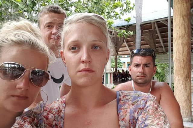 Tourist Jemma Hayes with other British holidaymakers at a Cuban hotel.