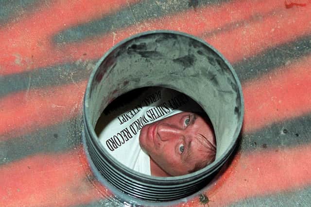 A ventilation shaft kept him in contact with the outside world and allowed the lowering of food and drink.