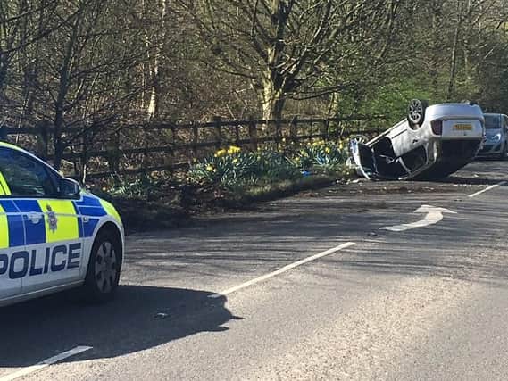 The scene of the crash near Alfreton (Source: Derbyshire Constabulary)