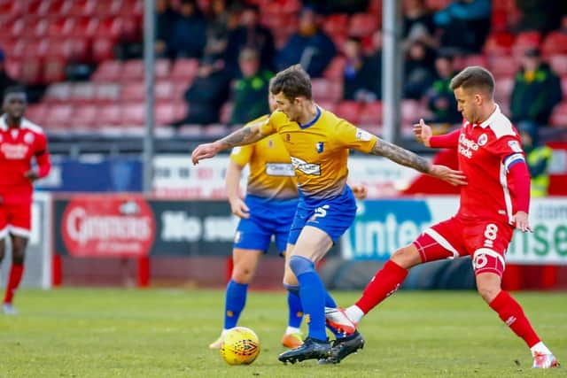 Match action from Mansfield Town's 2-0 defeat at Crawley