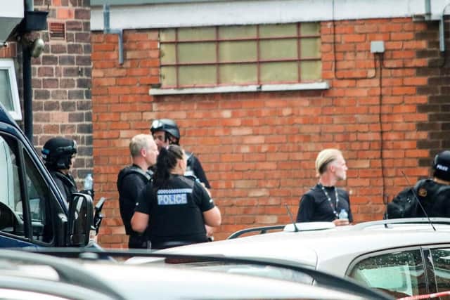 A number of armed officers attended the incident.