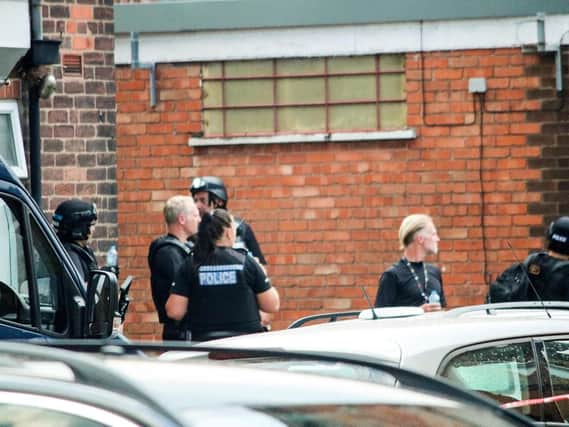 A number of armed officers attended the incident.