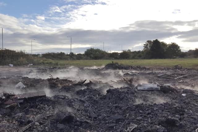 The fire is still smoldering.