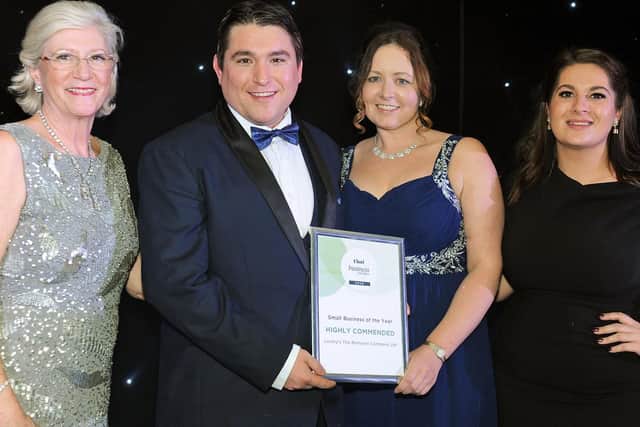 Runners-up of the Small Business of the Year, receive their highly commended certificate from Mansfield's Executive Mayor, Coun. Kate Allsop.